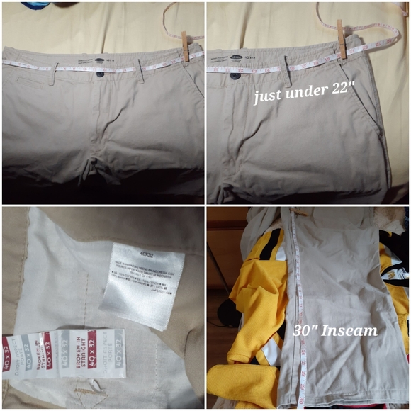 Nwot Old Navy *Broken-In Straight* Chino Colour Rolled Oats 40/32 - Picture 13 of 15